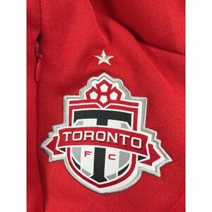 Adidas Track Jacket Mens Medium Toronto Soccer Red Hooded Full Zip MLS New